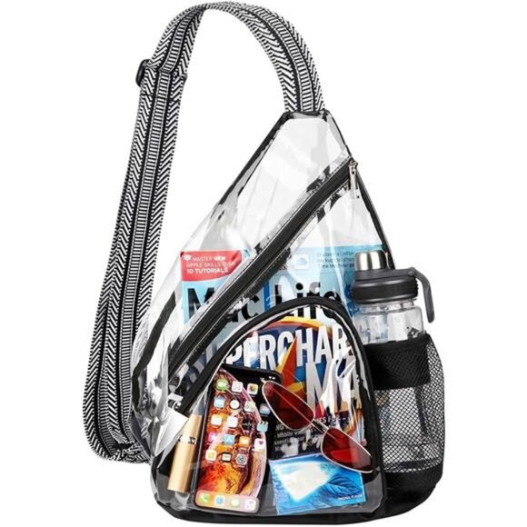 Clear Sling Bag, Clear Bag Stadium Approved, Transparent Shoulder - Picture 7 of 7